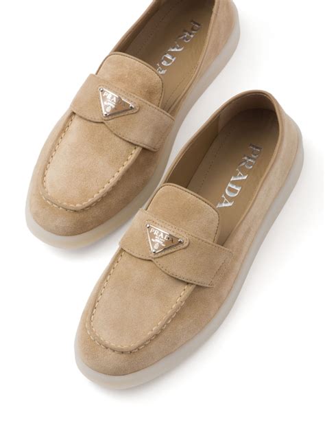 brushed leather loafers prada price|Prada suede loafer.